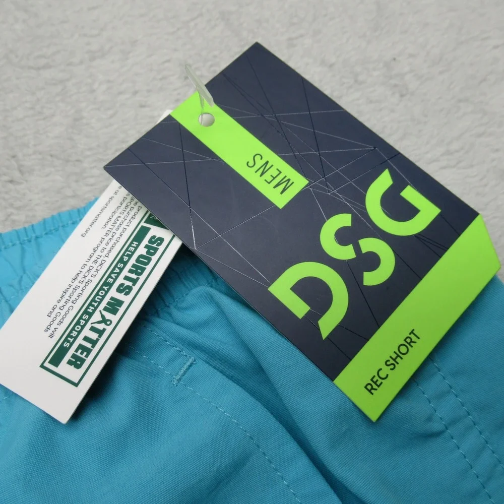 DSG Rec Shorts Men XXL Blue Elastic Drawstring Waist Relaxed Quick Dry Lined NEW